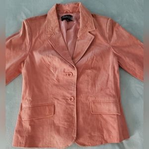 Coral/pink Peach Suede Chadwicks of Boston Classic Lined Blazer 10 petite